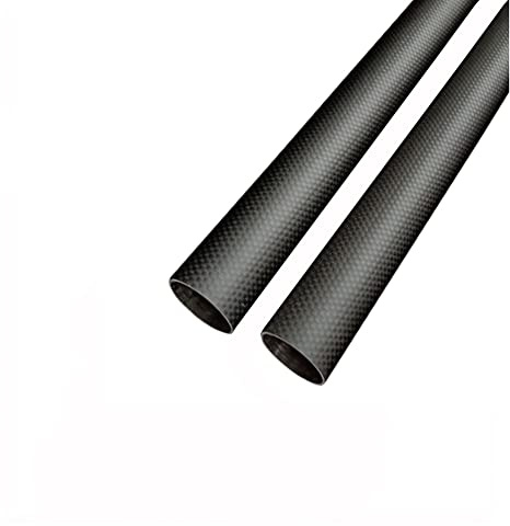 (2 Stück) 3K-Kohlefaser-Rohre, Länge 500 mm, Außendurchmesser 28 mm, Innendurchmesser 26 mm, einfarbiges Gewebe, matt, für Drohnenrahmen