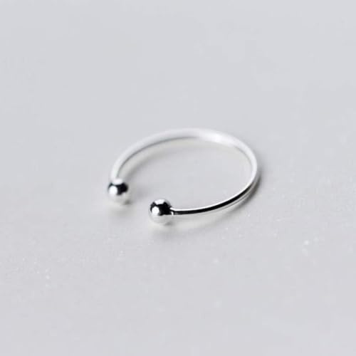 PRETTYLE Anello in Argento S925, Anello Aperto Femminile con Sfera Di Perle Di Luce Semplice, Anello Di Coda Alla Moda per Bambinis925 anello in argento, Apertura regolabile