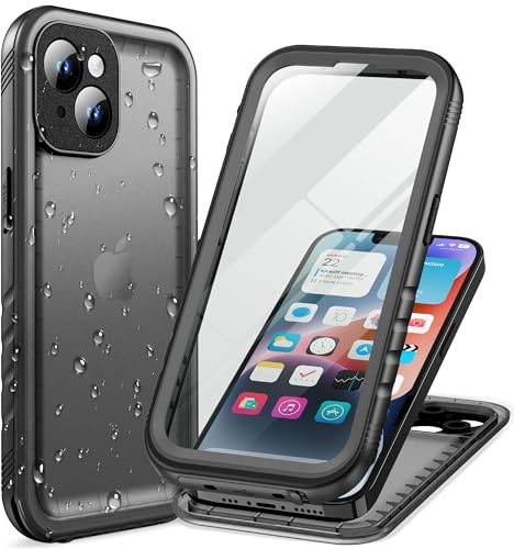 Cozycase TOP Militärschutz wasserdichte 360 Hülle Für iPhone 14, Schwarz | Outdoor Panzerhülle Full Armor Case, Vorne Hinten Komplett Schutz, Soßfest Staubschutz Baustelle Waterproof Handyhülle