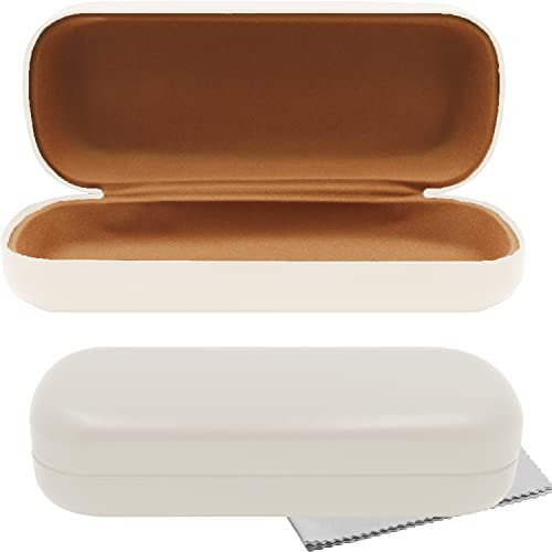 Olicky PU Leather Glasses Case, Hard Shell Eyeglasses Portable Protective Cases for Glasses Storage Travel Study Work Comes with a protective cloth for glasses