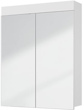 Vicco Badspiegelschrank Luna, Weiß, 60 x 77 cm | zur Wandmontage, kombinierbar mit weiteren Luna Möbeln