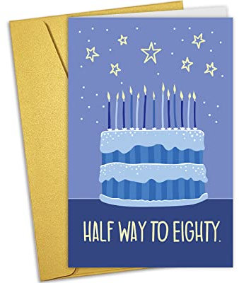 Nchigedy Lustige Grußkarte zum 40. Geburtstag, 40. Geburtstagskarte für Männer und Frauen, 40. Tag, halber Weg zu achtzig