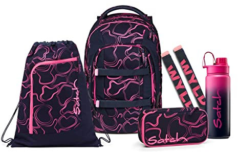 satch Pack Graffiti Edition Wyld Schulrucksack Set 5tlg. (Pink Supreme)