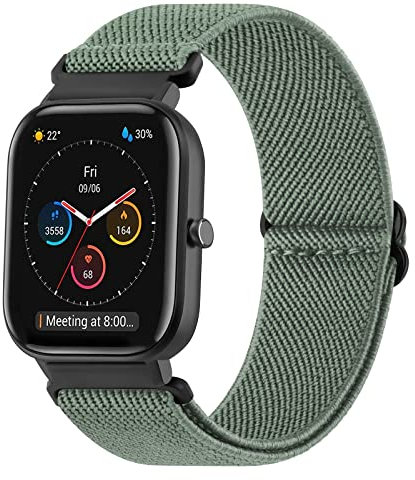 Oumida für Amazfit GTS 4 Mini Armband/Amazfit GTS 2 Mini Armband/GTS 2 /GTS 2e/GTS 3/GTS 4, 20mm Elastisches Nylon Loop Dehnbare Ersatzarmband für Amazfit Bip 3 Pro/Bip 3/Bip S/Bip U Pro/GTR 42mm