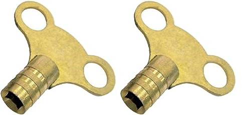 hep® Brass Radiator Bleed Key Radiator Air Vent Valve Keys Heavy Duty Clock Type Easy Thumb Trun Keys (Brass Key (Pack of 2))