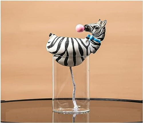 Resin Animal Head Vase Fish Tank Bubble Natural Cactus Succulent Plants Flower Pots Decoration Zebra Giraffe Creative Table,Zebra,Vase