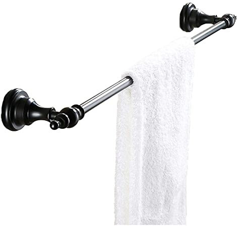 Generisch handtuchständer Handtuchstange fürs Badezimmer im Vintage-Stil aus schwarzem Messing 40 cm robuster Handtuchhalter zur Wandmontage für Badezimmer Dickes Design stilvolles Badezimmer-Zubehör