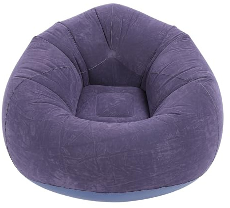 Dpofirs Blow Up Chair, Aufblasbarer Stuhl, Fauteuil Gonflable, Beflocktes PVC, Tragbares, Zusammenklappbares Blow Up Sofa für Wohnzimmer, Schlafzimmer, Balkon, Büro, Reisen (Dunkelblau)