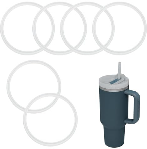 Ersatz-Gummidichtungen für Stanley Thirst Quencher H2.0 FlowState Trinkbecher, Lebensmittel-Silikondichtung ohne Auslaufen, halten Sie Ihre Tasse noch wärmer (6 Stück)