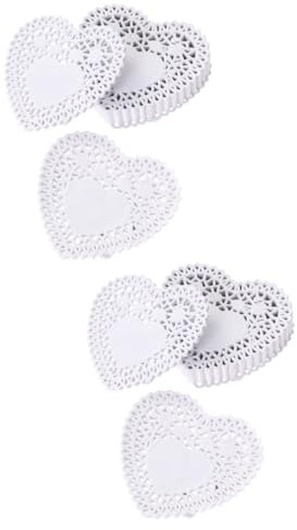 OKUMEYR 2sets Herz Form Tischsets Tischset Papier Deckchen Kuchen Backen Matten Für Hochzeit 250 Stücke * 2