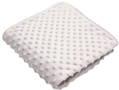 Manta Bebe Recien Nacido 80x110cm 100% Poliéster, Terciopelo, Suave, Cómoda, Cálida, 3 Diseños: Topos con Elefante, Osito Bordado, Topos con Sherpa y Topos Liso. (Gris, Liso Topos)