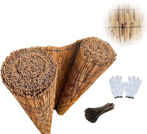 Valla Natural Cañizo Terraza Pantalla De Privacidad Valla De Bambú, para Balcón Terraza Jardín Exterior Montaje Fácil