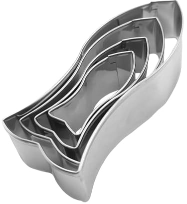 Fish Cookie Cutter - Juego de 4 piezas de acero inoxidable | Animal marino, molde de pasta, cortador de sándwich, herramienta para hornear fondant, forma de, galletas y tratamientos caseros