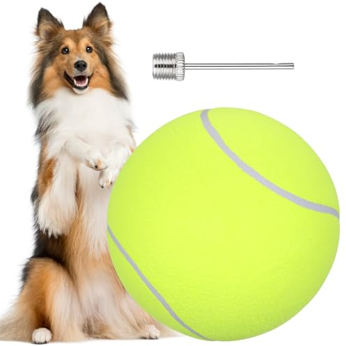 SOIMISS Riesiger Tennisball Große Riesige Hundebälle, Großes Hundespielzeug, aufblasbarer Tennisball für Haustier Training Outdoor-Sport und Strand (24cm)