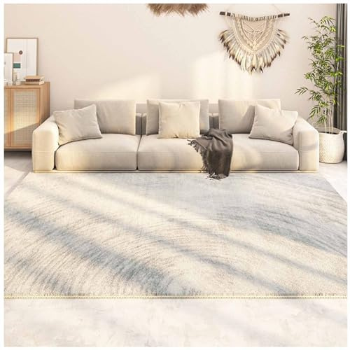 Alfombra de lana de cordero sintética suave, colección texturizada, fácil de limpiar, antideslizante, para dormitorio, ideal para zonas de alto tráfico en la sala de estar, decoración acogedora del