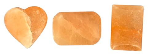 Pack 3 Jabones de Sal del Himalaya 290 g aprox c/u – Corazón, Ovalado y Cuadrado | Exfoliante Natural – Relajante, Detox y Purificante | Jabón Artesanal para Cuerpo y Manos – Spa en Casa