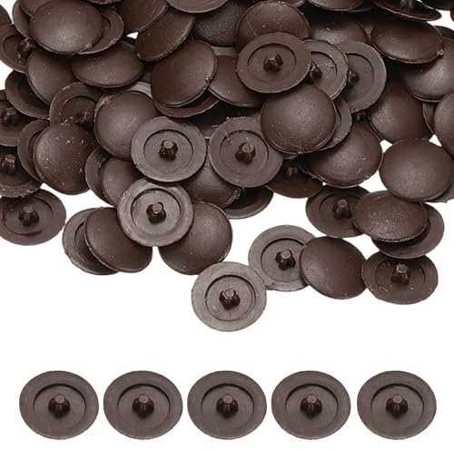 PATIKIL Screw Caps Covers, Plastic Self Tapping Hole Cap Covers Dust Proof Sticker Waterproof - Fitting for (Diameter 4 mm Flat Cross Screw - Furniture - Cabinet) 170 Pack & Dark Brown