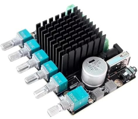 Duanthry 2x50W+100W TPA3116 Amplificatore di Potenza Bluetooth 2.1 Subwoofer Frequenza Regolabile Punto di Divisione Virtuale Surround DC24V