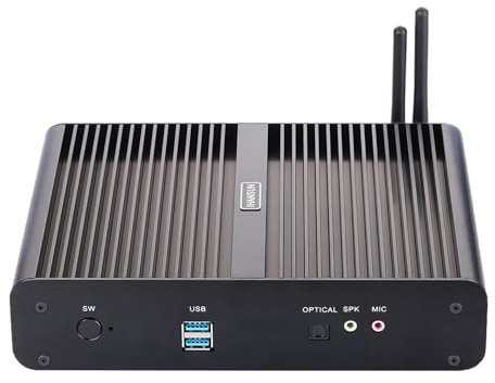ANDAQI Fanless Mini PC, Desktop Computer, HTPC, I7 4500U 4510U 4650U, Windows 11 / Linux Ubuntu, BM02, Raid, 2 x HDMI, 2 x LAN, 4 x USB3.0, 4 x USB2.0, Optical, 0 RAM, 0 Storage, Barebone No System