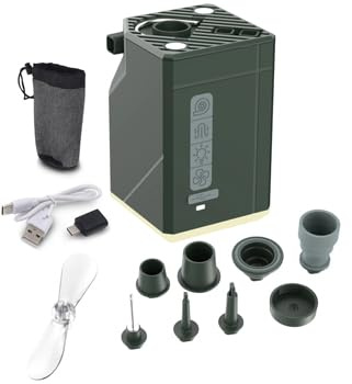 JAATH 5-in-1 Portable Air Pump, Portable Electric Air Pump, Vacuum Pump,4.5 kPa High pressure,3000mAh Rechargeable Battery,5 Multiple Nozzles for air mattresses,pool floats, swimming rings