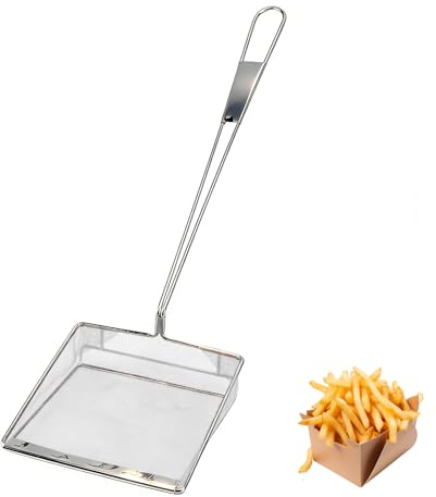 Espumadera Acero Inoxidable, Malla Fina Colador De Araña De Malla De Acero Inoxidable, Colador De Alimentos, Cuchara, Utensilios De Cocina Con Mango Largo Espumadera Para Restaurante De Hamburguesas