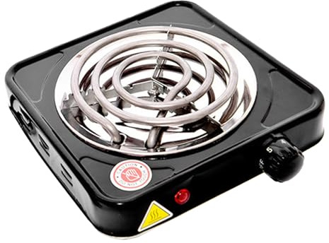 GYZOUKA Fornello Elettrico a Tubo Singolo, Bruciatore a Bobina Portatile da 1000 W per All'aperto per Interni, con Protezione di Sicurezza e Facile Manutenzione (Spina europea)