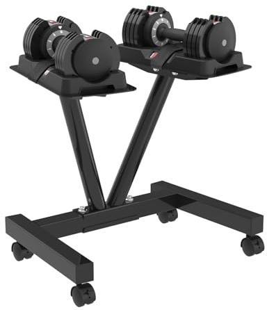 Adjustable Dumbbell Stand with Wheels, 100KG Load Capacity,Rack Only | Heavy-Duty Weight Rack for Dumbbell (3-50KG),Space-Saving for Home Gym