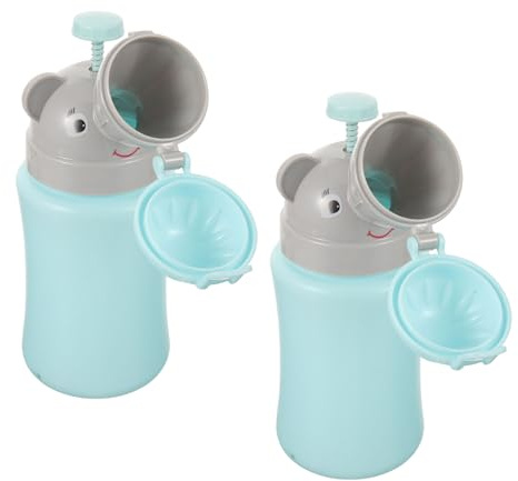 Toyvian Urinario Portátil para 2 Piezas Tapa y Silicona a Prueba de Derrames Adecuado para Viajes en Coche Camping y Emergencias Orinal Infantil Pequeño y Fácil de Limpiar