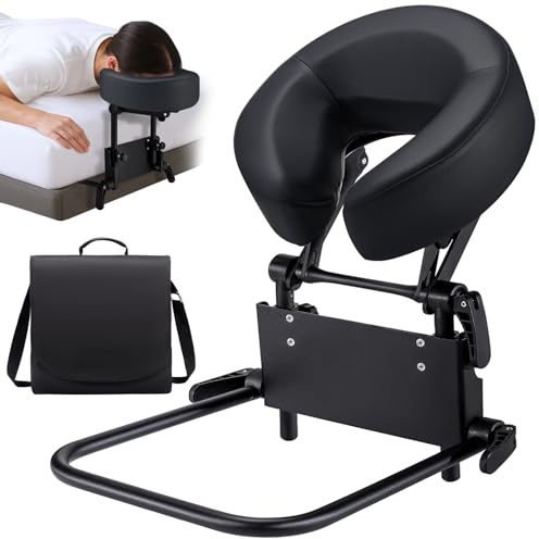 Home Mattress Top Massage Kit, Adjustable Massage Head Rest for Bed Mattress, Multifunctional Face Cradle w/Portable Storage Bag, Comfort Headrest Face Down Pillow for Home Beauty SPA Private Masseuse