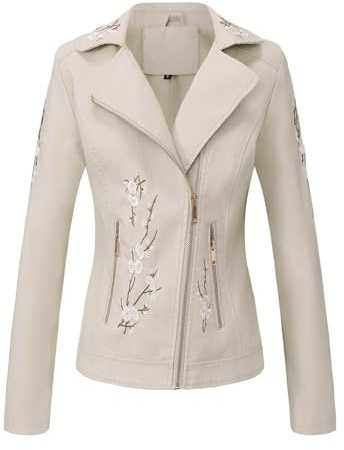 Generico Giubbino Pelle Donna Giubbotto Giacchino Finta Bomber Ecopelle Primavera Giacca in Jacket Curvy Giacchetto Oversize Primaverile Similpelle Leggero Corta