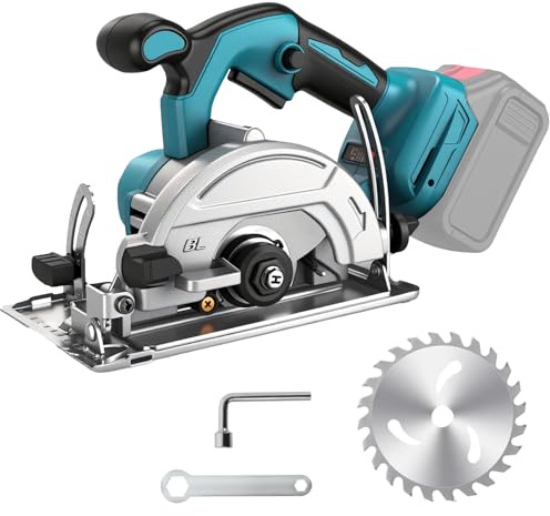 Akku-Handkreissäge Ersatz für Makita 18V Akku, Einstellbare Schnitttiefe,Akku Kreissäge, Mini Handkreissäge zum Schneiden von Fliesen und Holz (Ohne Akku)