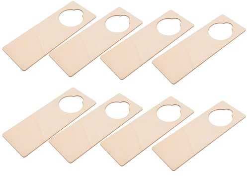 ifundom Lot de 10 Plaques de Porte en Bois Créatif, Matériau Khaki Résistant la Fissure, pour Décoration Maison et Peinture DIY Personnalisable