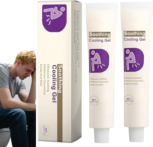 Crema de Alivio Anal,Gel Calmante Para El Ano,De Pomada Para El Del Ardor Anal,Alivia la Molestia, Picazón e Irritación,Post-Ejercicio, Hogar, Viaje Y Diario (2pcs)