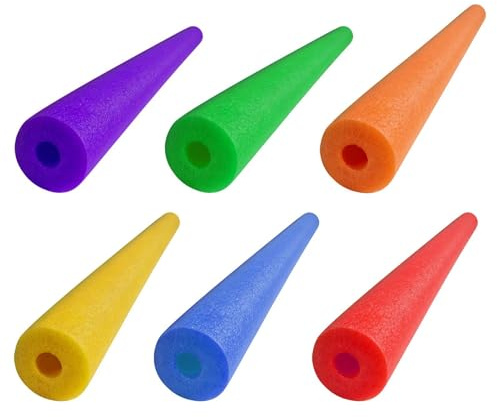 6pcs Bunte Schaumstoff Poolnudeln, 120x6cm Weich Poolnudel Schaumstoff, Weiche Hohle Schwimmnudel, Fitnesshilfe Schwimmnudel Rohr, für Bastelprojekte, Partys und Wassersport, Sommer