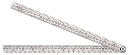 Starrett Folding-Rule with Circumference Measurement - Ideal for Construction & Metalworking - 24 Length, Spring-Tempered Steel, Regular Steel Finish - 471