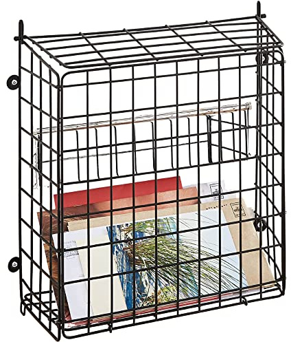 House of Home - Extra Large Letterbox Cage for Wooden Doors - Easy Access Post Box Cage for Door, Black Letter Catcher, Mail Basket Front Door - Perfect for Puppy or Dog Owners