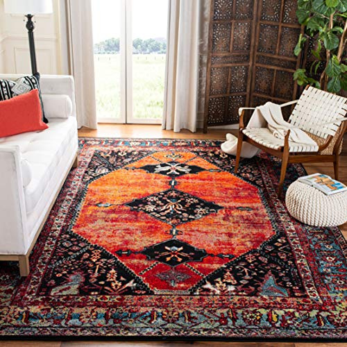 Safavieh Vintage Hamadan Collection VTH217B Teppich, orientalisches traditionelles persisches Design, fusselfrei und pflegeleicht, ideal für stark frequentierte Bereiche im Wohnzimmer, Schlafzimmer