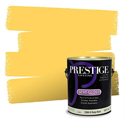 PRESTIGE Paints Exterior Paint and Primer In One, 1-Gallon, Semi-Gloss, Comparable Match of Valspar* Summer Gold*