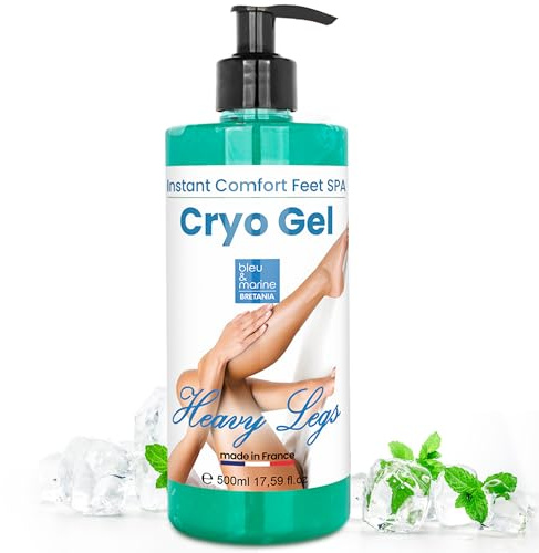 Cryo Gel tungt benlindring – muskelgel – kylgel – anti-celluliter gel – ömma muskelgnuggning – värkande leder – gel maxstyrka – svullna ben – speciell kyleffekt – 500 ml – 520 ml