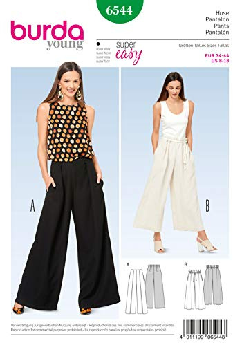 burda Schnittmuster Damen Hose und großzügige Beinweite 6544 Gr. 34-44