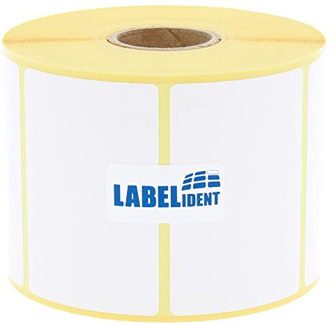 Labelident Thermoetiketten 60 x 40 mm - 1.000 Etiketten auf Rolle | thermodirekt bedruckbar, selbstklebend und stark permanent haftend für Thermodrucker