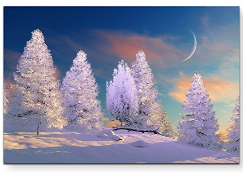 Leinwandbilder | Bilder Leinwand 120x80cm märchenhafte Winterlandschaft
