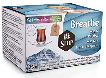 Ship - Infusión de Breathe en Caja de 25 Unidades - Favorece la Respiración y Ayuda a Aliviar la Congestión Nasal - No Contiene Azúcar ni Lactosa - Infusiones y Tés