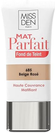 Fond de Teint Mat Parfait - Miss Den - Haute Couvrance - Matifiant - Teinte 685 Beige rosé
