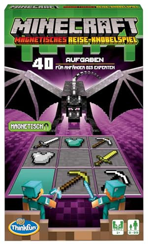 ThinkFun - 76402 - Minecraft - Das magnetische Reisespiel. Perfekt für die Reise und als Geschenk! EIN Logikspiel Nicht nur für Minecraft-Fans
