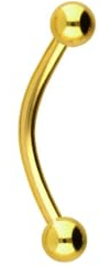 PIERCINGLINE Banane en acier chirurgical - 2 boules - Barre de piercing incurvée pour sourcil, intime, poitrine, oreille, etc. - Tailles et couleurs au choix, 12 mm, acier chirurgical