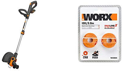 WORX WG163E.1 18V 20V MAX Cordless Grass Trimmer with Command Feed & WA0004 Replacement Grass Trimmer Spool: WG154E, WG157E, WG169E, WG163E
