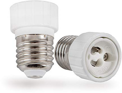 Mextronic Keramik Lampensockel-Adapter E27 auf GU10: Adapter aus Keramik für LED-Leuchtmittel, Halogenlampen, CFL Leuchtmittel