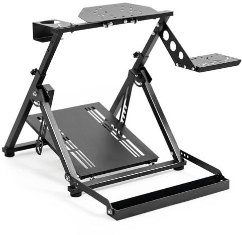 Marada Steering Wheel Stand Fixed Office Seat with Card Slot Racing Wheel Stand Cockpit X-Frame Support G29 G920 T300RS T150 Racing Simulator Steering Wheel Stand Race Compatible with PC Xbox