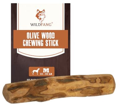 Wildfang® Olivenholz für Hunde, Größe L – robuste Kau-Sticks für Starke Kauer, Welpen-Kauspielzeuge zur Zahnung, Training der Kaumuskulatur, Olivenholz-Kaustab für Hunde (über 25kg)